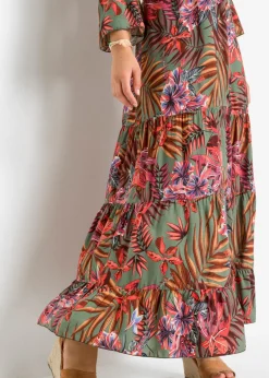 Sale Vestido largo de viscosa fluida Mujer Vestidos|Novedades