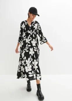 Sale Vestido largo de viscosa fluida Mujer Vestidos|Novedades