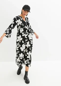 Sale Vestido largo de viscosa fluida Mujer Vestidos|Novedades