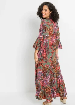 Vestido largo de viscosa fluida Mujer Vestidos|Novedades