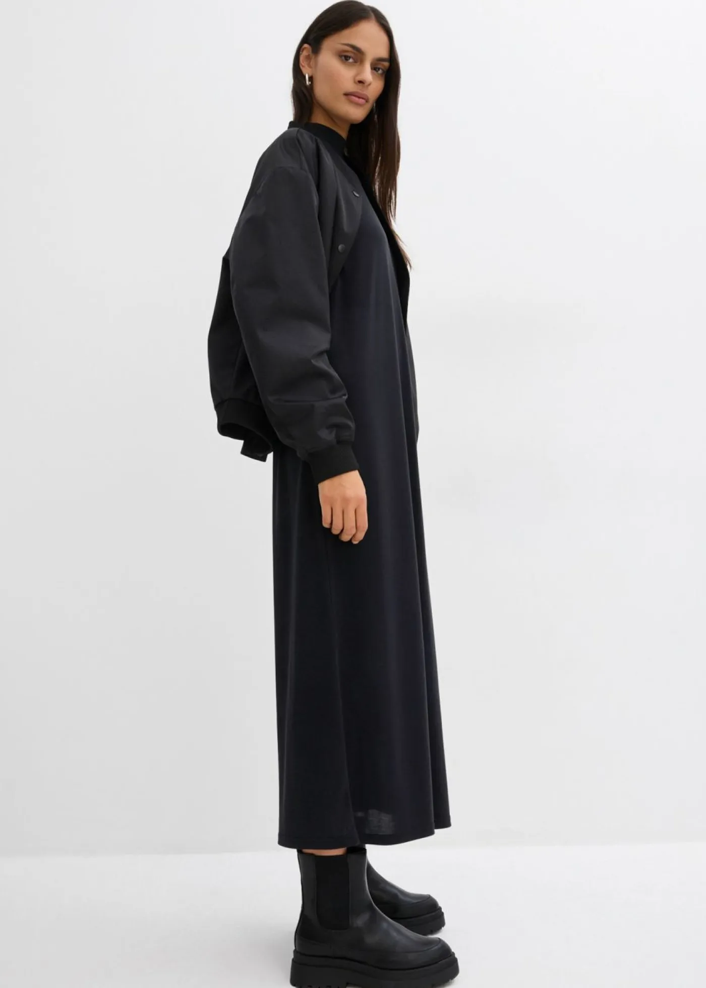 Online Vestido largo en mezcla de modal Mujer Esenciales|Vestidos
