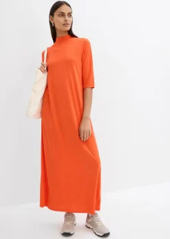 Vestido largo en mezcla de modal Mujer Esenciales|Vestidos