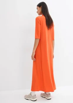 Vestido largo en mezcla de modal Mujer Esenciales|Vestidos