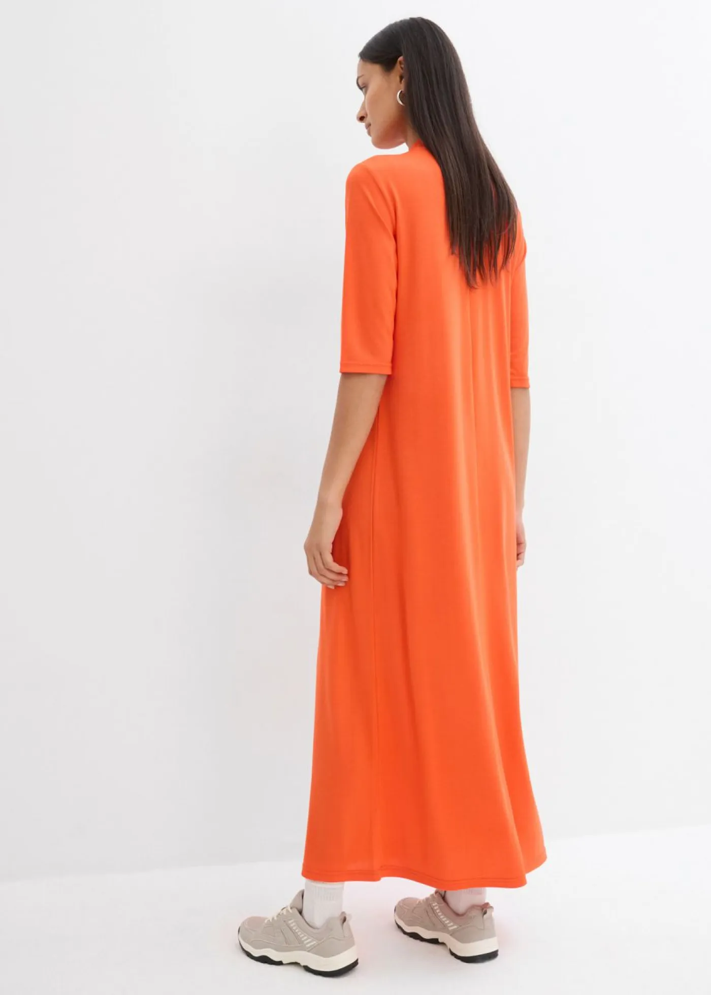 Vestido largo en mezcla de modal Mujer Esenciales|Vestidos