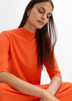 Vestido largo en mezcla de modal Mujer Esenciales|Vestidos