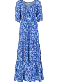 Best Vestido largo estampado de viscosa sostenible Mujer Vestidos