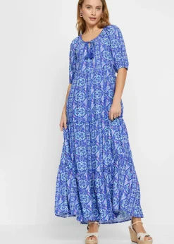 Best Vestido largo estampado de viscosa sostenible Mujer Vestidos