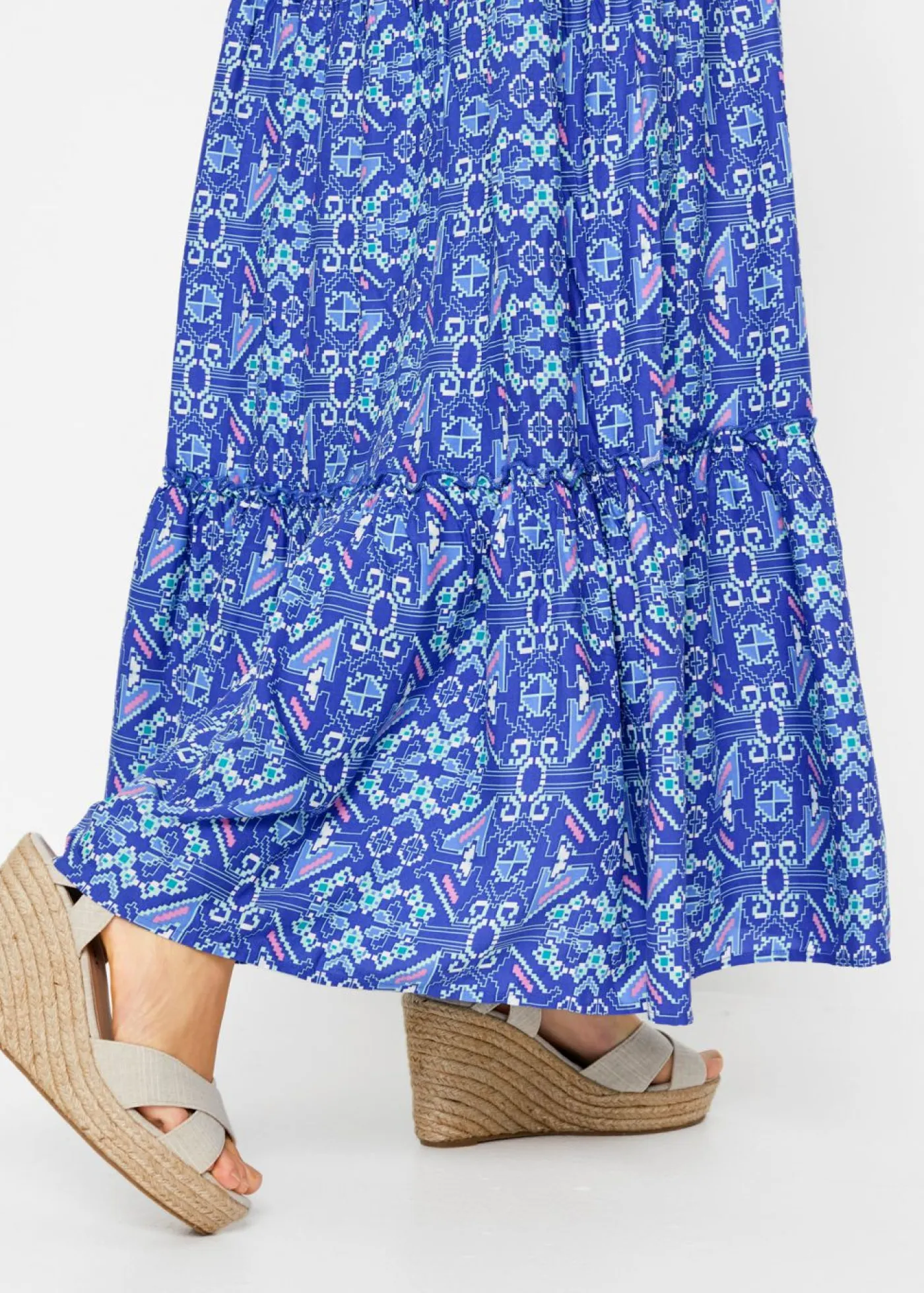 Best Vestido largo estampado de viscosa sostenible Mujer Vestidos