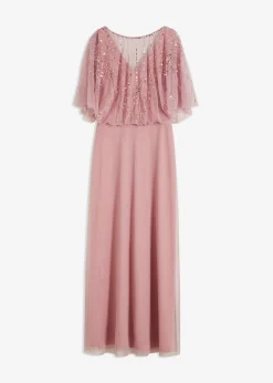 Outlet Vestido maxi de tul fino con bordado de lentejuelas Mujer Ropa Elegante