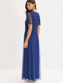 Clearance Vestido maxi de tul fino con bordado de lentejuelas Mujer Vestidos|Novedades