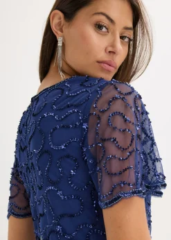 Clearance Vestido maxi de tul fino con bordado de lentejuelas Mujer Vestidos|Novedades