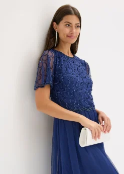 Clearance Vestido maxi de tul fino con bordado de lentejuelas Mujer Vestidos|Novedades