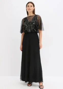 Discount Vestido maxi de tul fino con bordado de lentejuelas Mujer Vestidos|Tallas Pequeñas