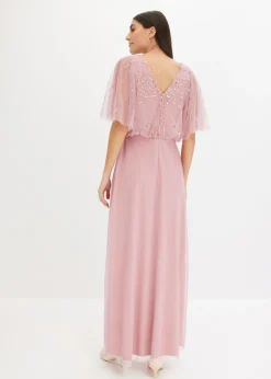 Online Vestido maxi de tul fino con bordado de lentejuelas Mujer Vestidos|Tallas Pequeñas