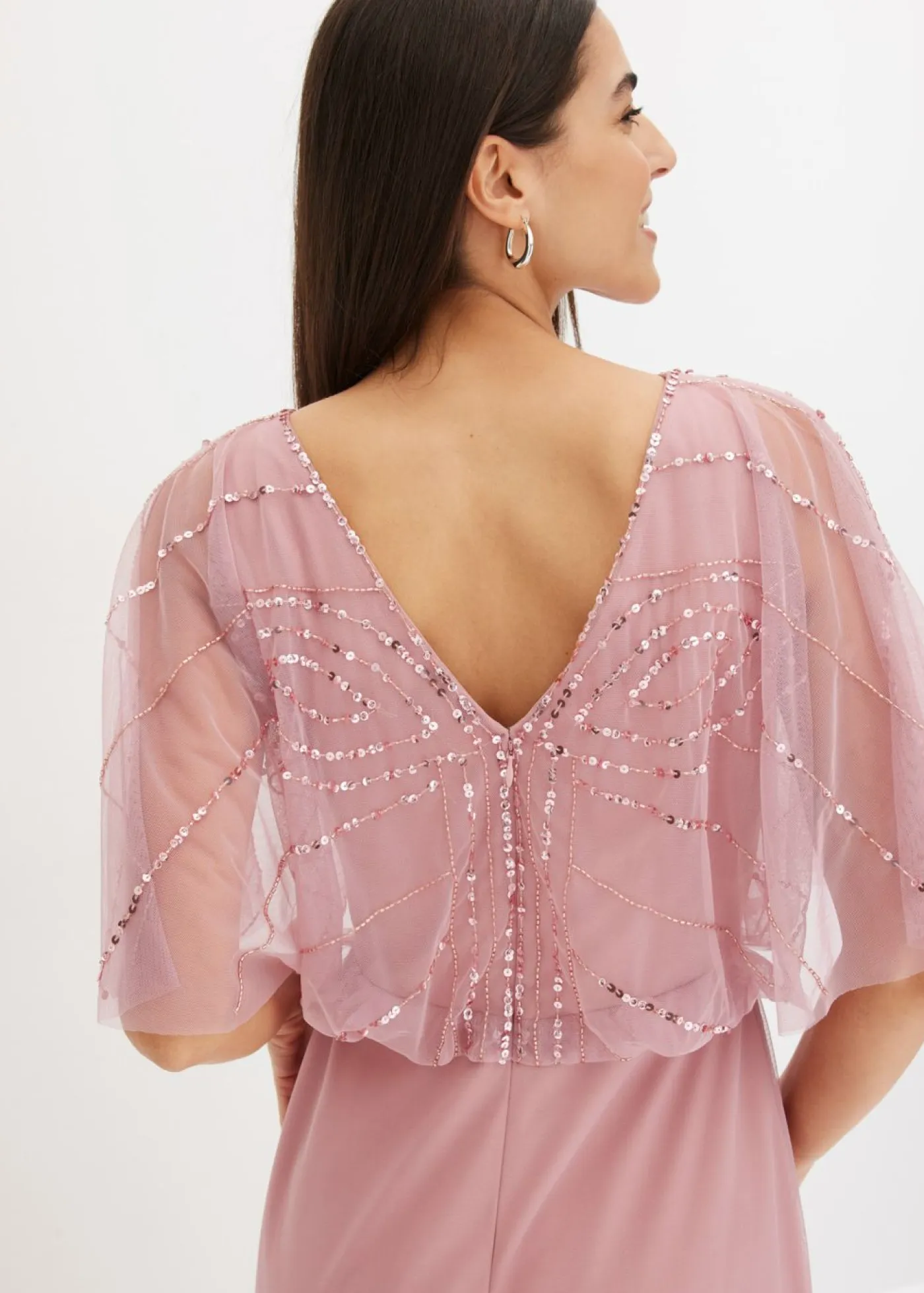 Online Vestido maxi de tul fino con bordado de lentejuelas Mujer Vestidos|Tallas Pequeñas