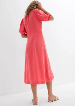 Discount Vestido midi acampanado con mangas abullonadas Mujer Vestidos