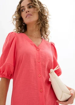 Discount Vestido midi acampanado con mangas abullonadas Mujer Vestidos
