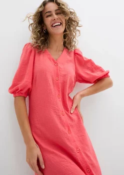 Discount Vestido midi acampanado con mangas abullonadas Mujer Vestidos