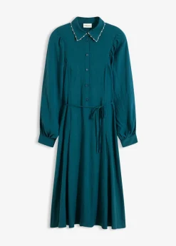 Outlet Vestido midi con aplicación de perlas Mujer Vestidos