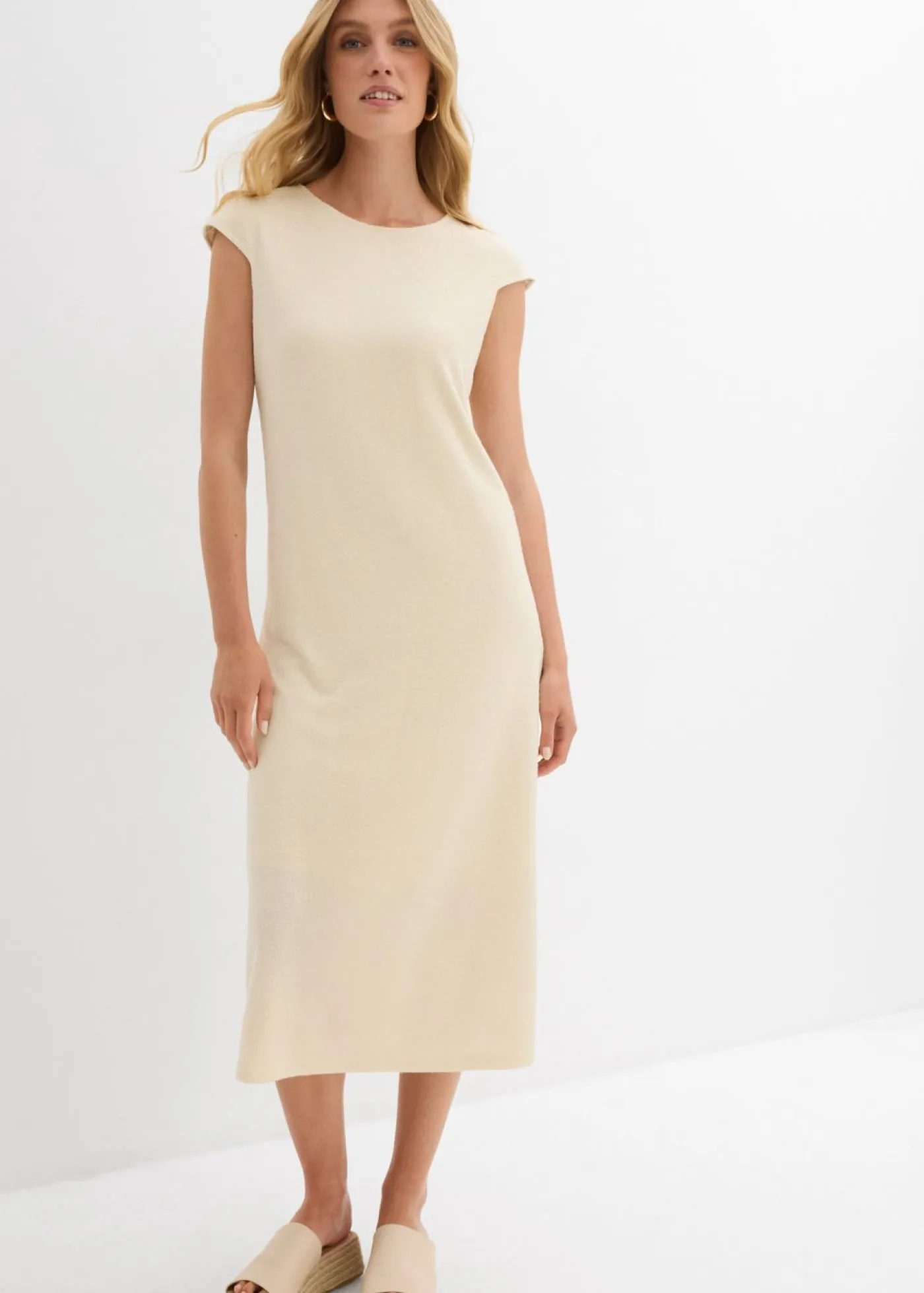Outlet Vestido midi con aspecto de punto Mujer Vestidos