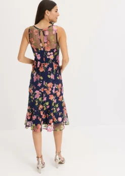 Clearance Vestido midi con bordado floral Mujer Vestidos|Ropa Elegante