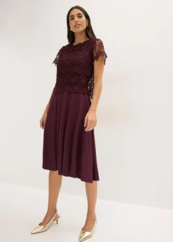 Clearance Vestido midi con encaje Mujer Vestidos|Novedades