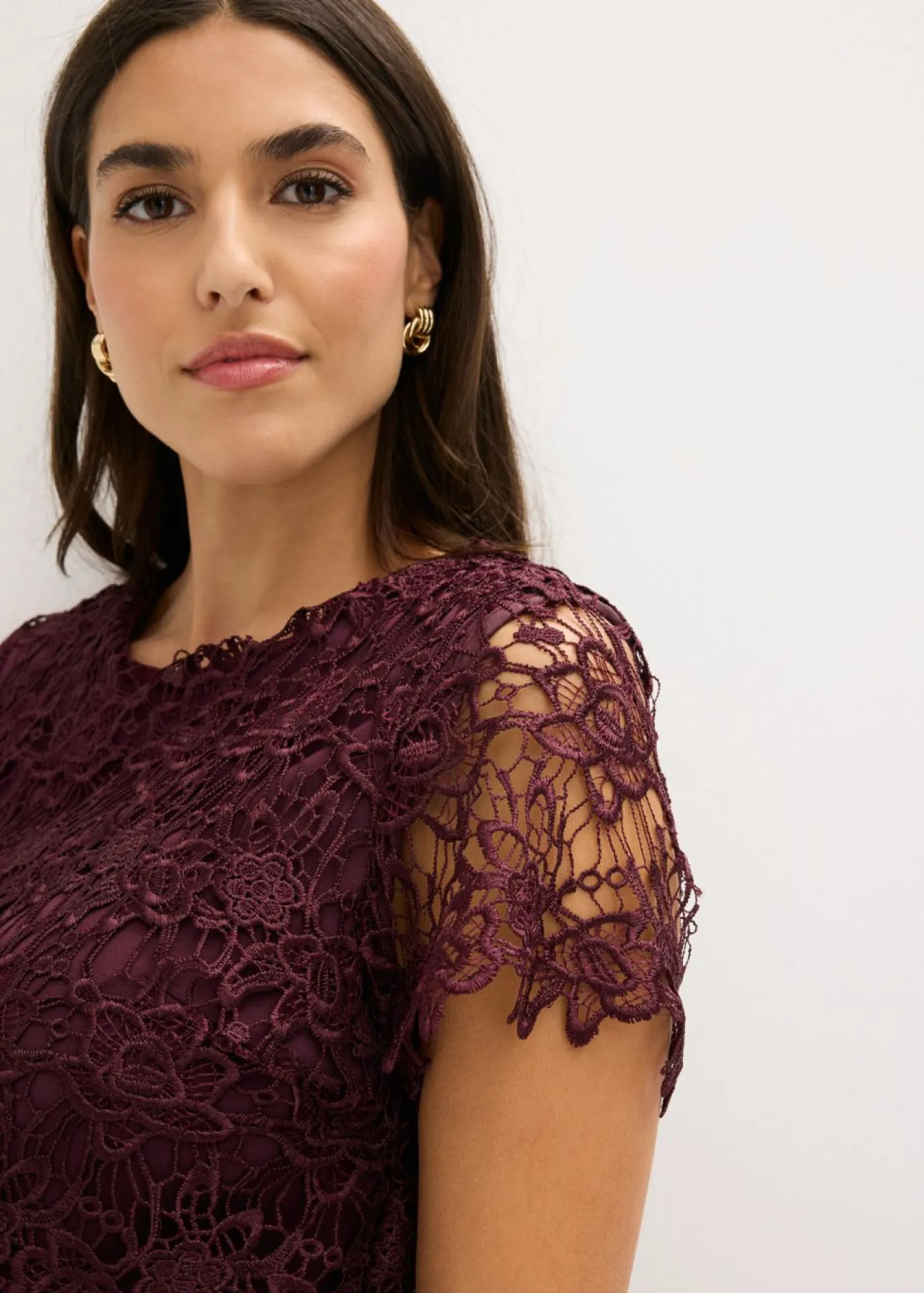 Clearance Vestido midi con encaje Mujer Vestidos|Novedades