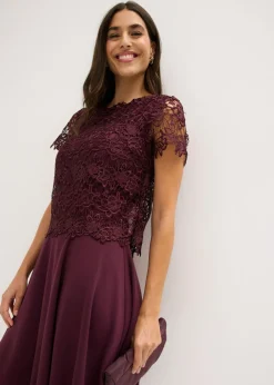 Clearance Vestido midi con encaje Mujer Vestidos|Novedades