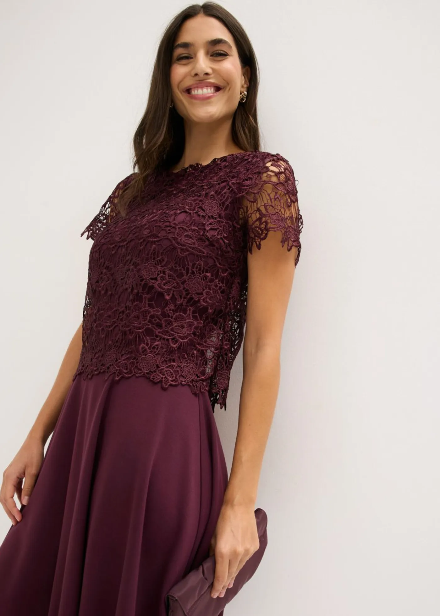Clearance Vestido midi con encaje Mujer Vestidos|Novedades