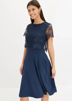 New Vestido midi con encaje Mujer Vestidos|Novedades