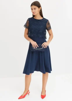 New Vestido midi con encaje Mujer Vestidos|Novedades