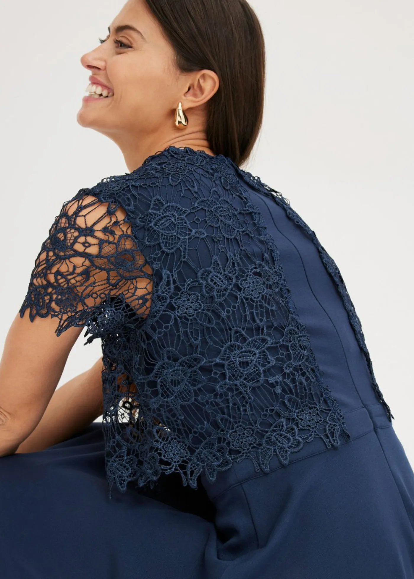 New Vestido midi con encaje Mujer Vestidos|Novedades
