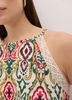 Vestido midi con encaje Mujer Vestidos