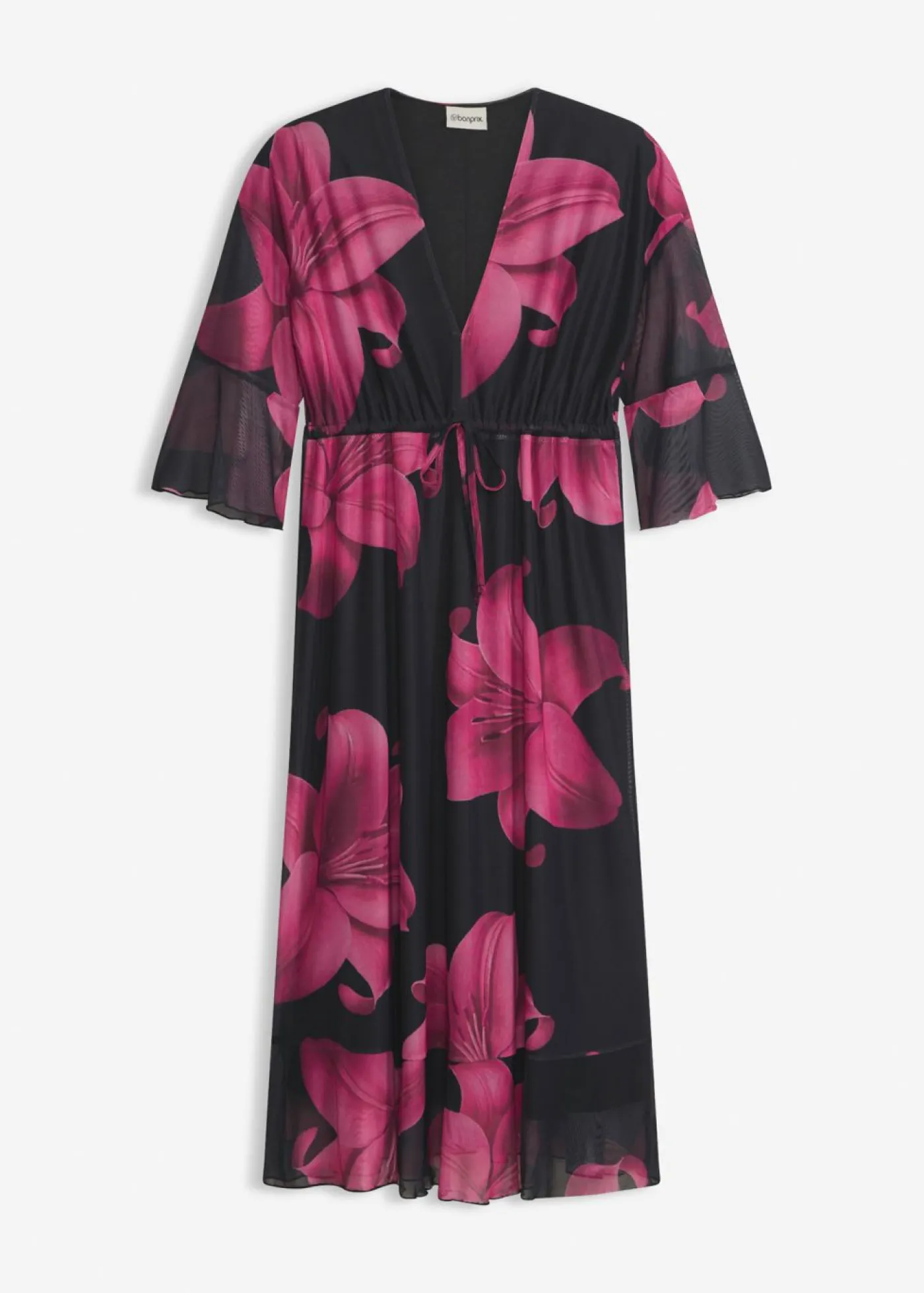 Outlet Vestido midi con escote pronunciado Mujer Vestidos|Novedades