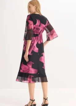 Outlet Vestido midi con escote pronunciado Mujer Vestidos|Novedades