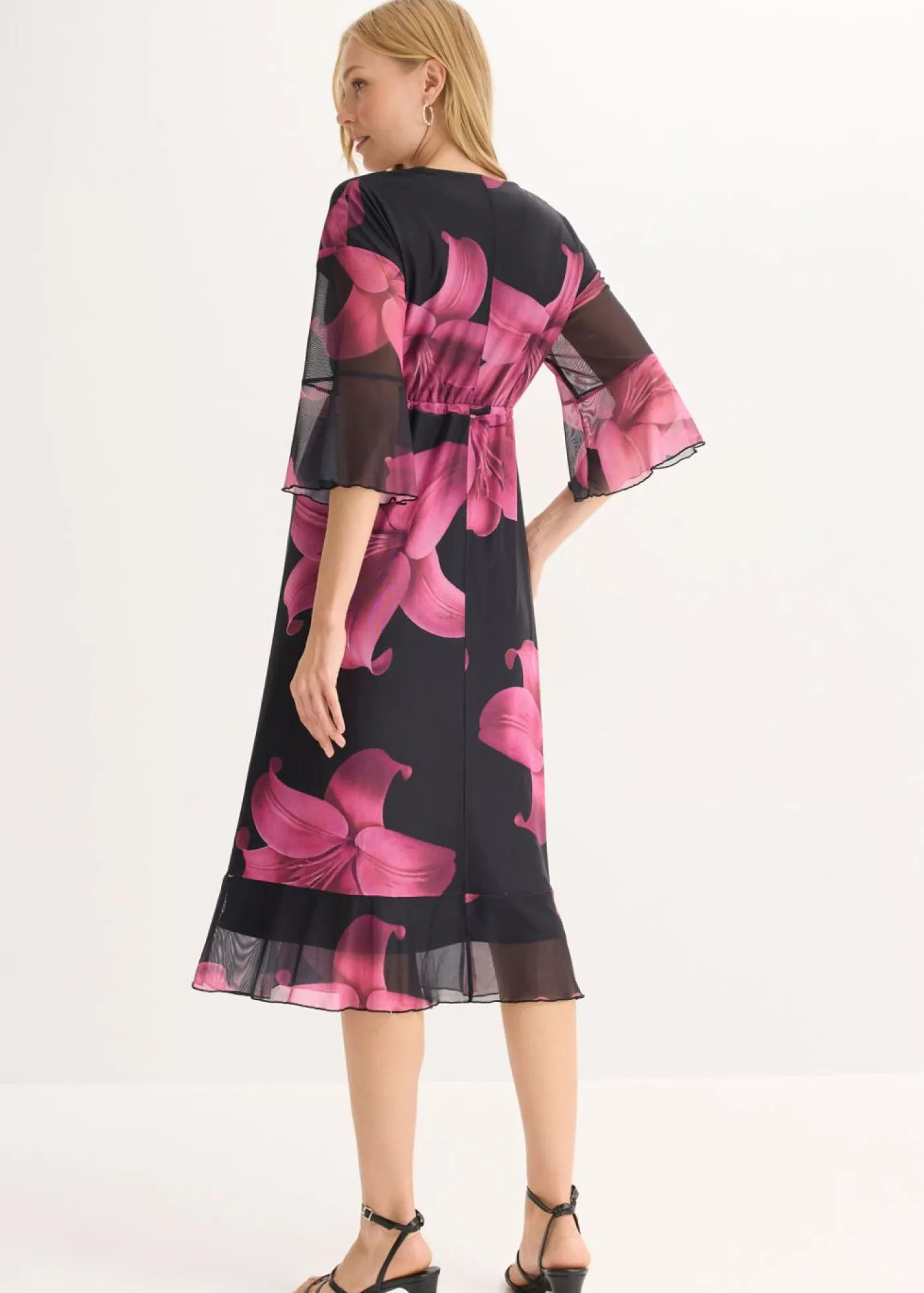 Outlet Vestido midi con escote pronunciado Mujer Vestidos|Novedades
