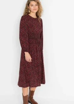 Vestido midi con estampado de flores Mujer Vestidos