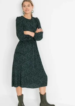 Vestido midi con estampado de flores Mujer Vestidos