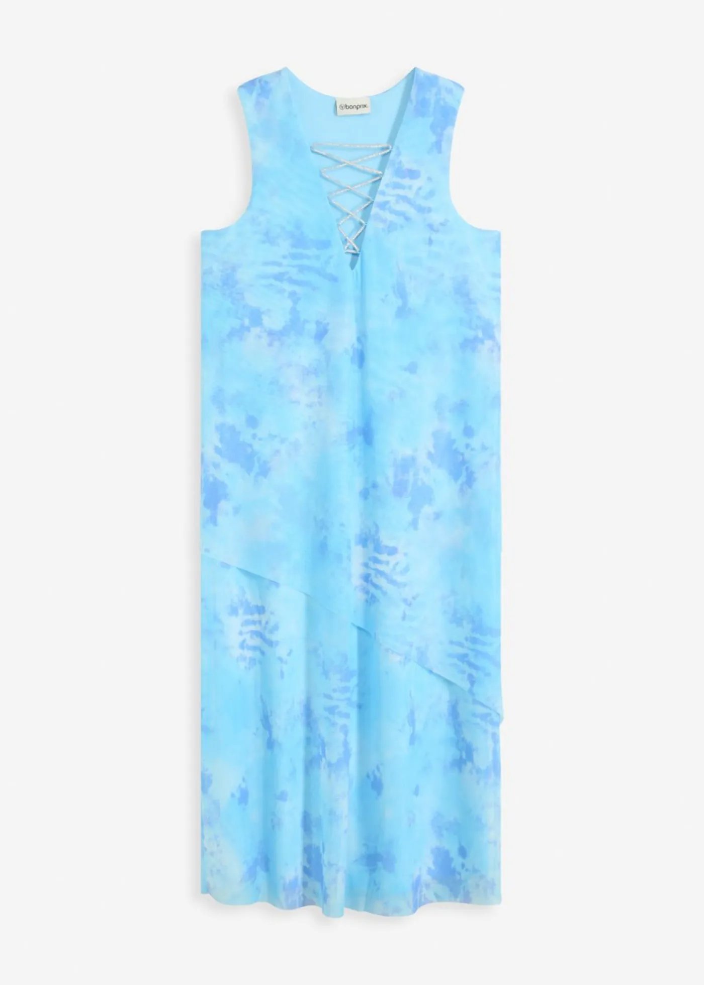 Vestido midi con malla Mujer Vestidos