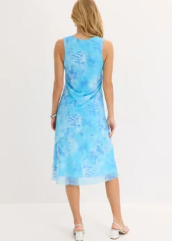 Vestido midi con malla Mujer Vestidos
