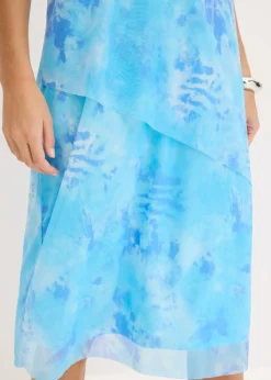 Vestido midi con malla Mujer Vestidos