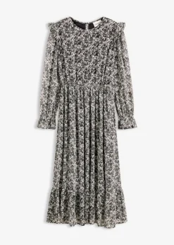Vestido midi con volantes Mujer Vestidos