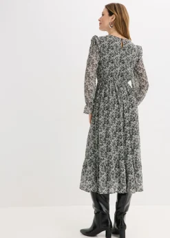 Vestido midi con volantes Mujer Vestidos