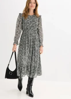 Vestido midi con volantes Mujer Vestidos