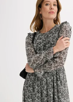 Vestido midi con volantes Mujer Vestidos