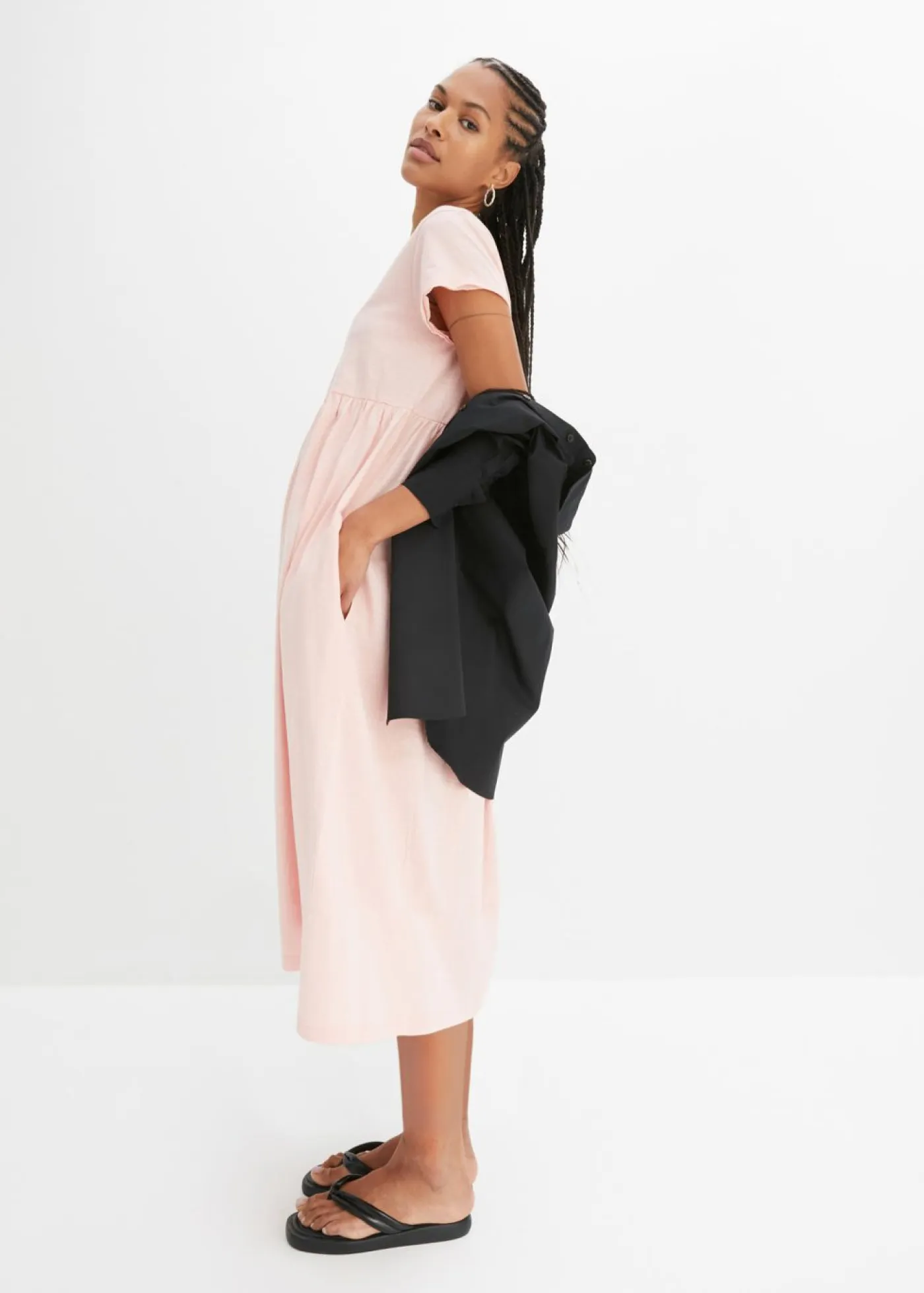 Sale Vestido midi de algodón orgánico puro Mujer Vestidos