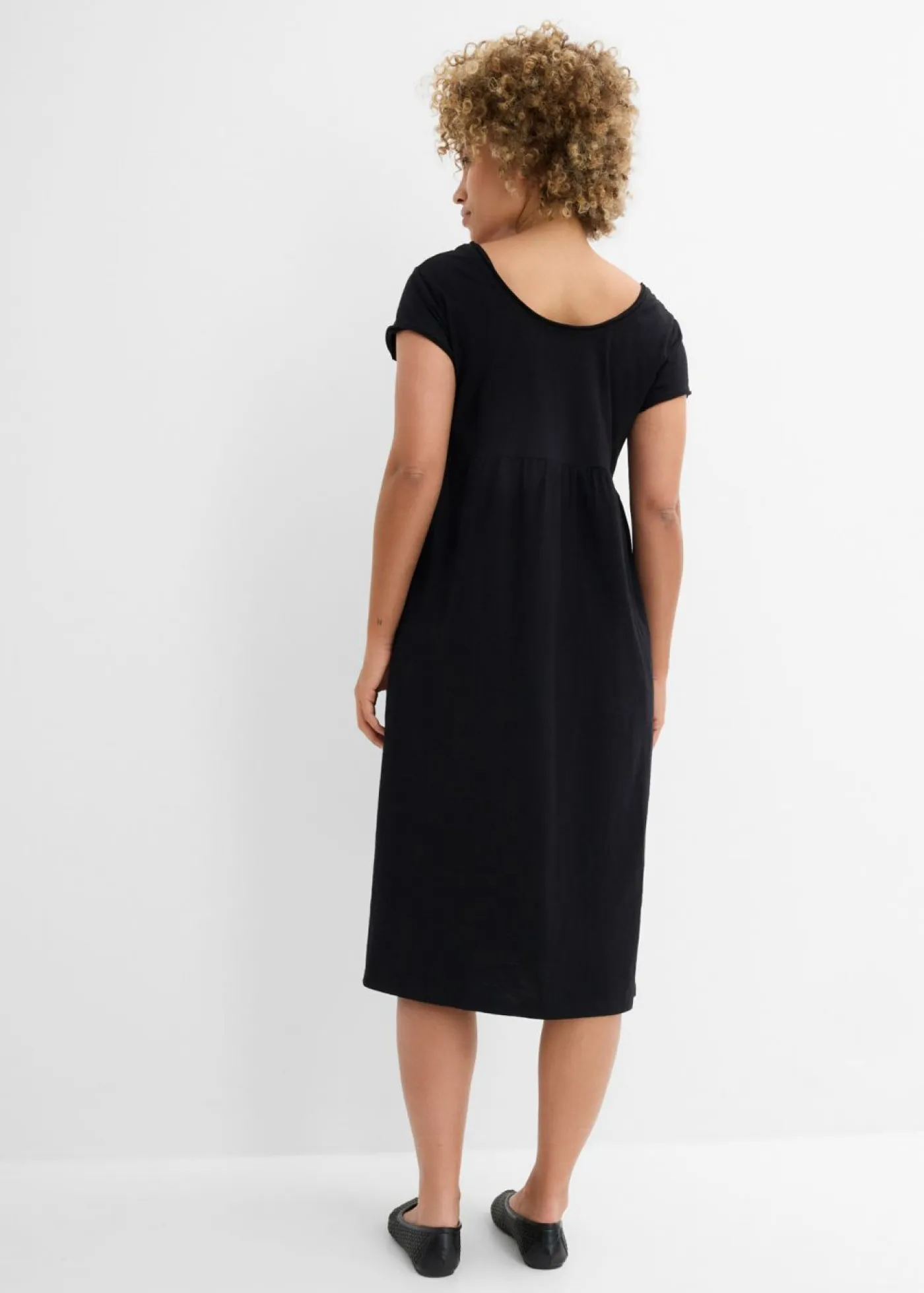 New Vestido midi de algodón orgánico puro Mujer Vestidos|Tallas Pequeñas
