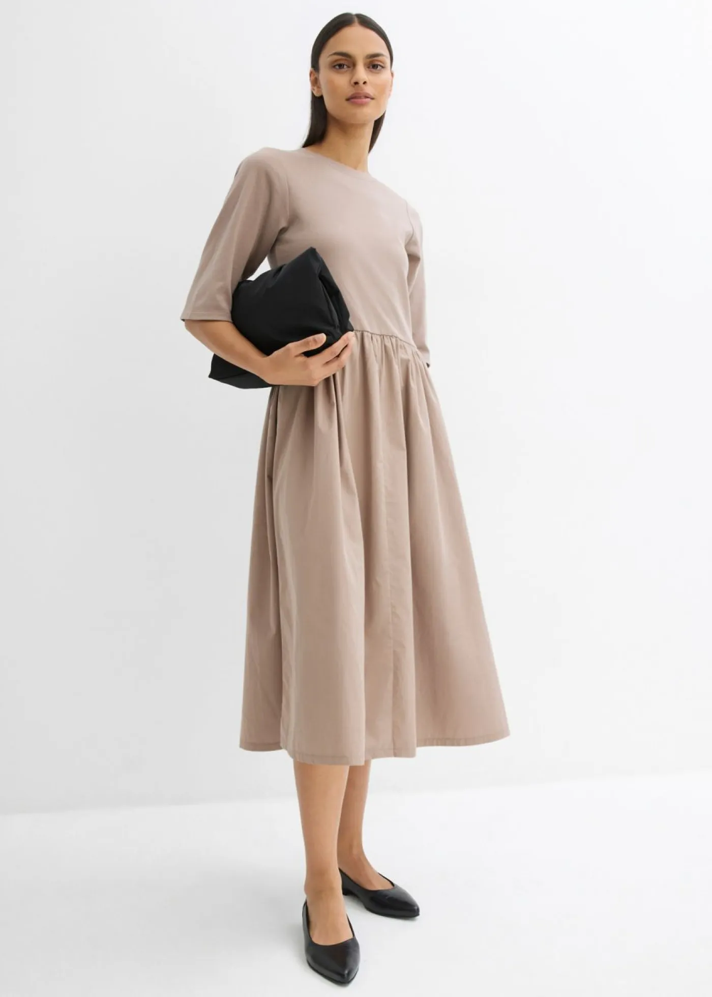 Discount Vestido midi de algodón puro Mujer Esenciales|Vestidos