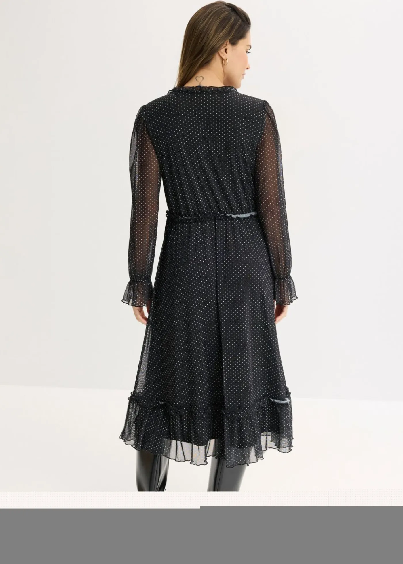 Best Vestido midi de malla Mujer Vestidos
