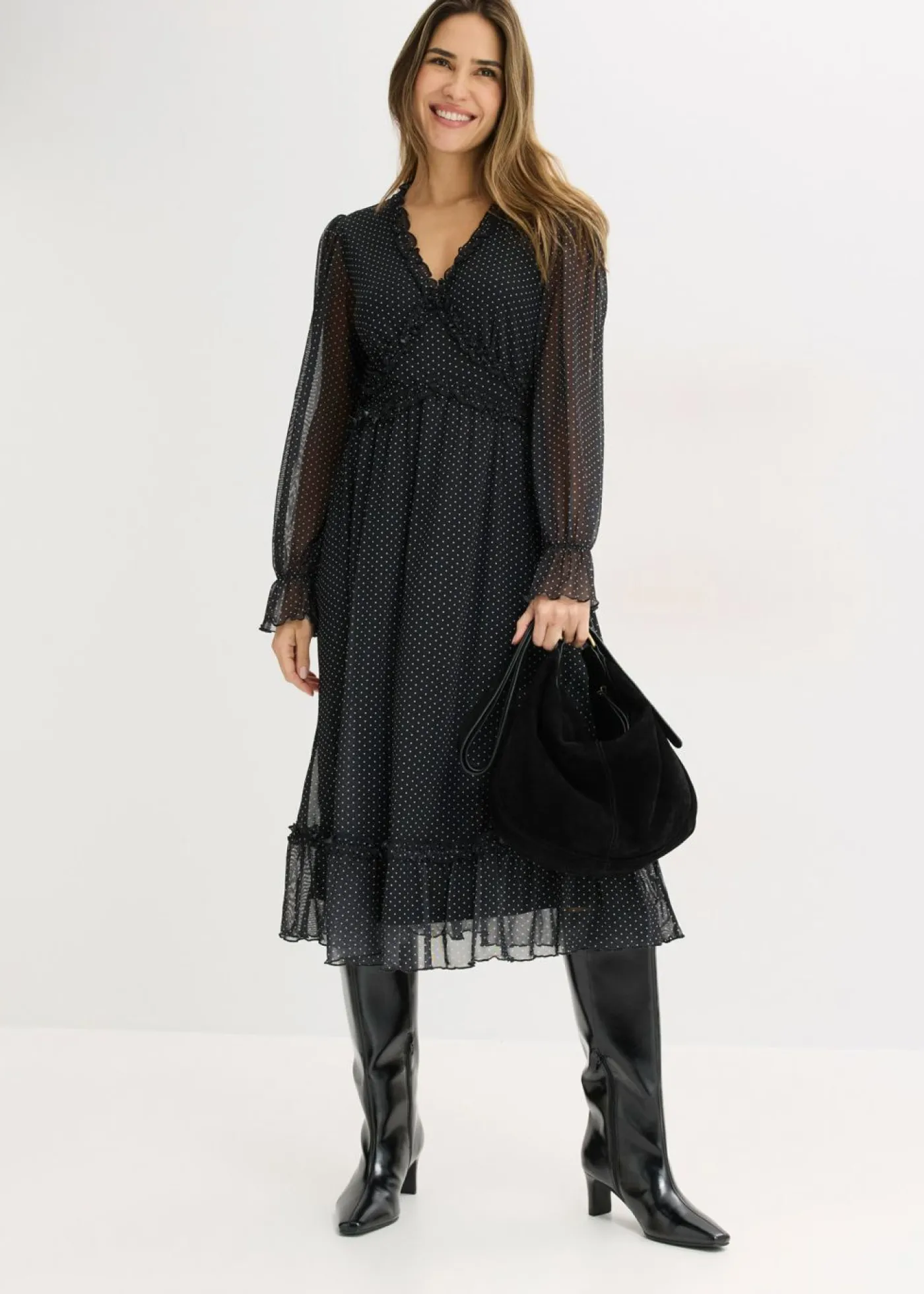 Best Vestido midi de malla Mujer Vestidos